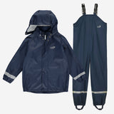 Rainy Day Waterproof Jacket and Dungarees Set Navy