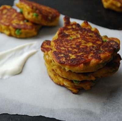 spiced potato cakes on greaseproof paper