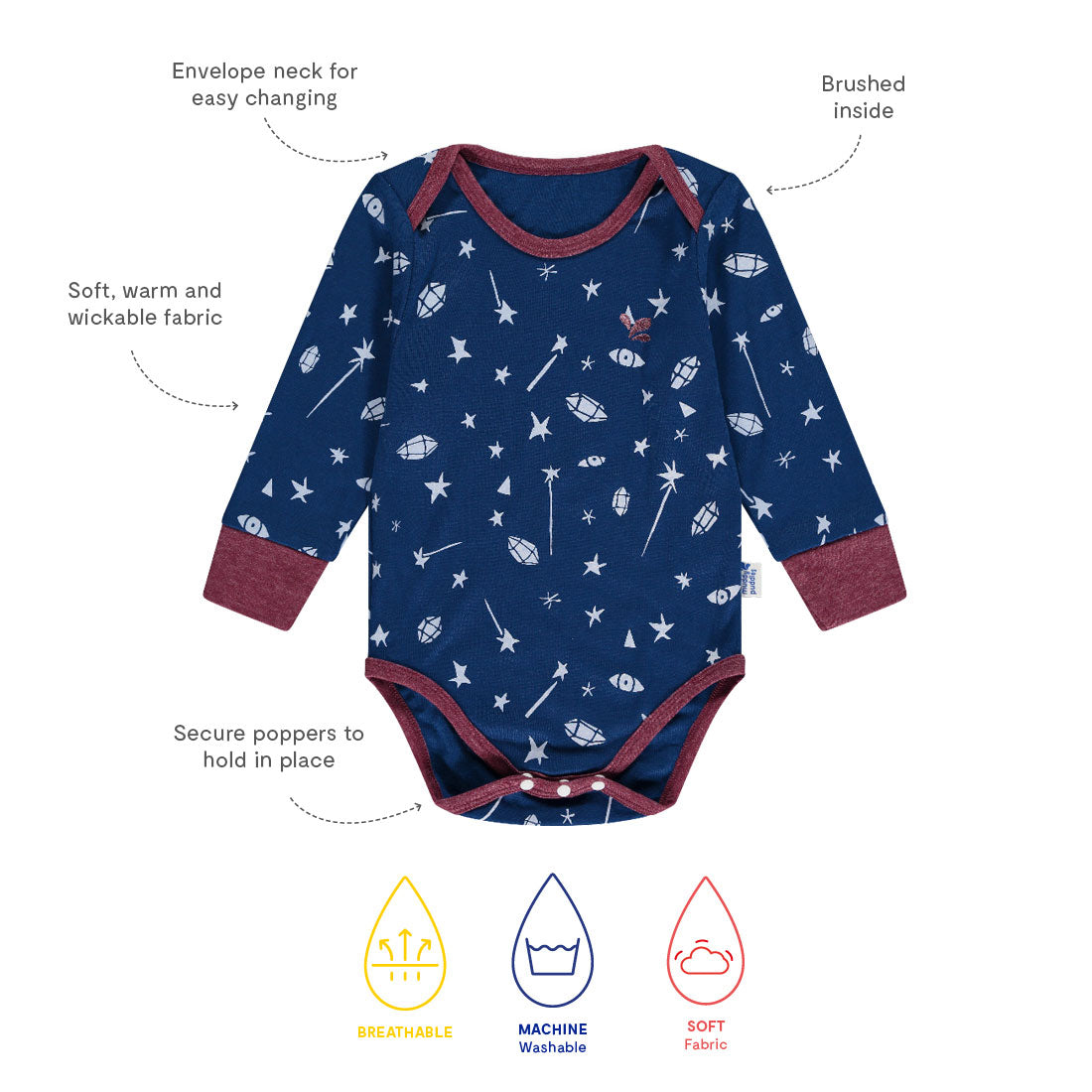 Thermal Baselayer Babygrow Blue