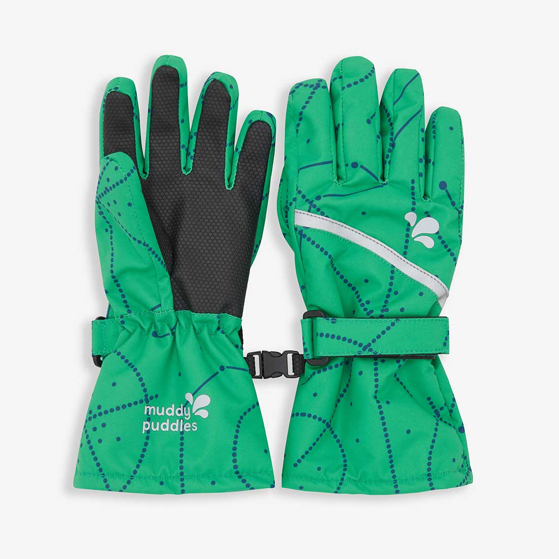 Ski Gloves Green Constellation Kids Muddy Puddles