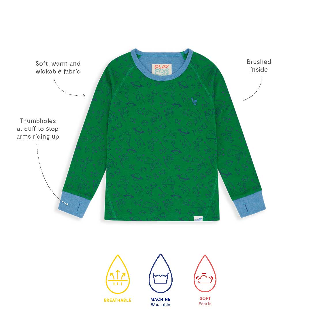 Kids Thermal Top Green