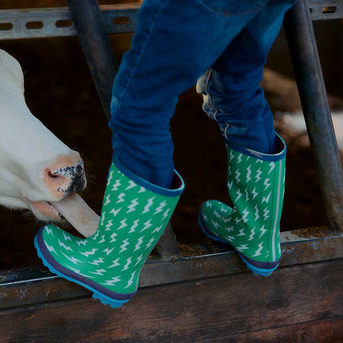 Puddlestomper Wellies Green Kids Muddy Puddles