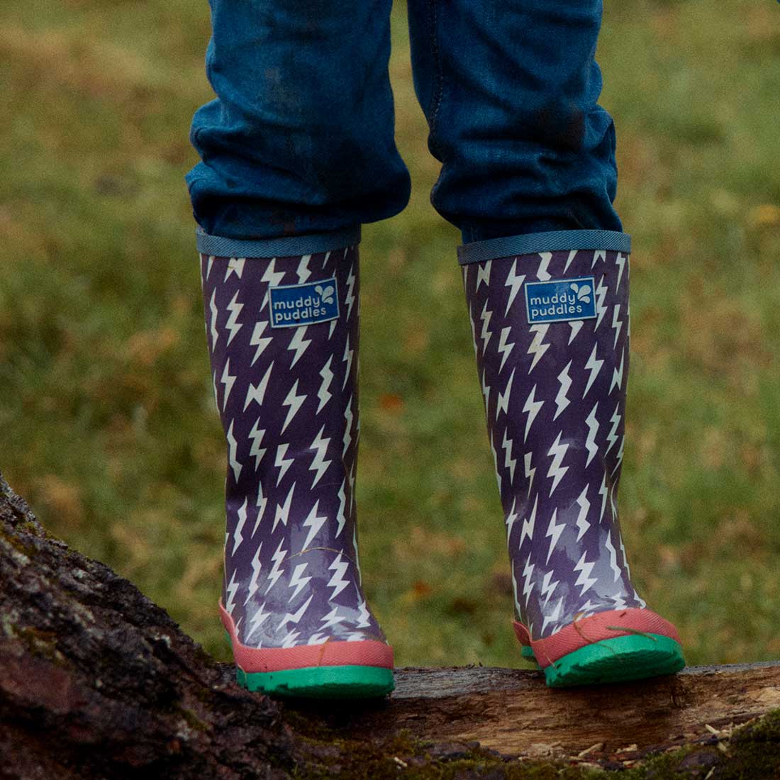Puddlestomper Wellies Purple Kids Muddy Puddles
