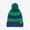 Striped Cable Bobble Hat Green