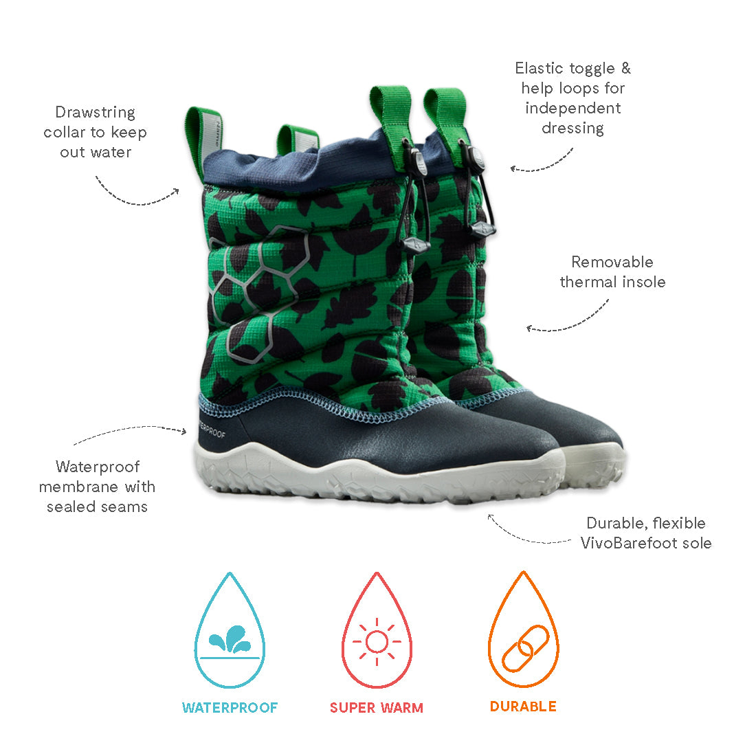 Vivobarefoot Lumi Boots Green