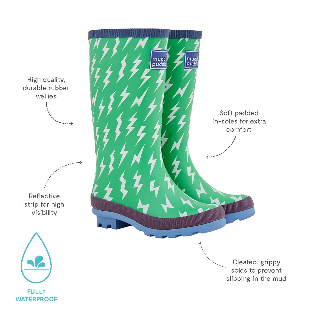 Puddlestomper Wellies Green