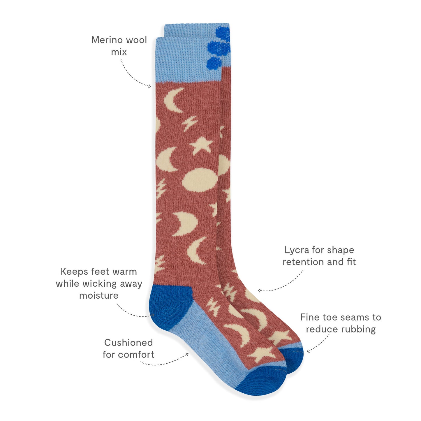 Puddlestomper Welly Socks Pink Moon