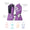 Children's Ski Gloves Lilac Weather from Muddy Puddles, featuring textured palm for grip, insulated warmth, Velcro wrist adjuster, reflective logos, waterproof and durable design.