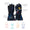 Ski Gloves Navy Weather feature textured palms for grip, insulated and waterproof design, Velcro wrist straps, reflective logos, and are durable and machine washable.