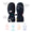 Children's Ski Mittens Navy Weather with non-slip palms, reflective logo, warm insulation, plastic clip, and features: insulated, waterproof, durable, machine-washable. Ideal for snowy adventures.