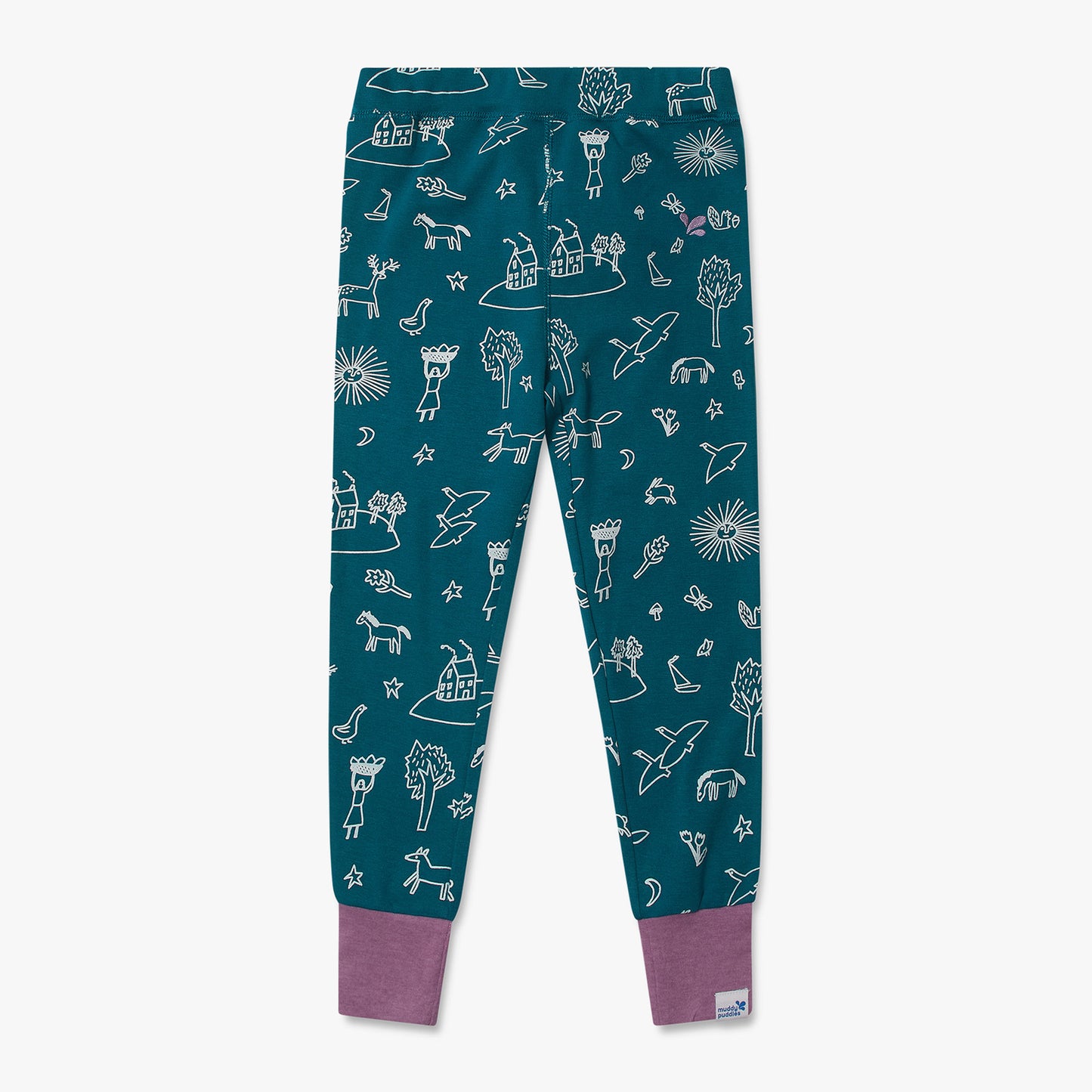 Kids Thermal Leggings Green