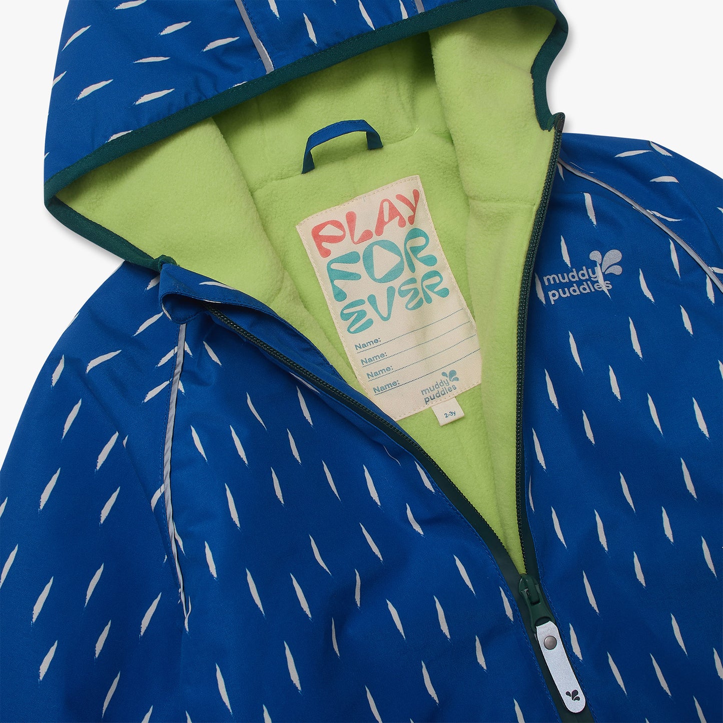 EcoSplash Fleece Lined Waterproof Puddle Suit Blue