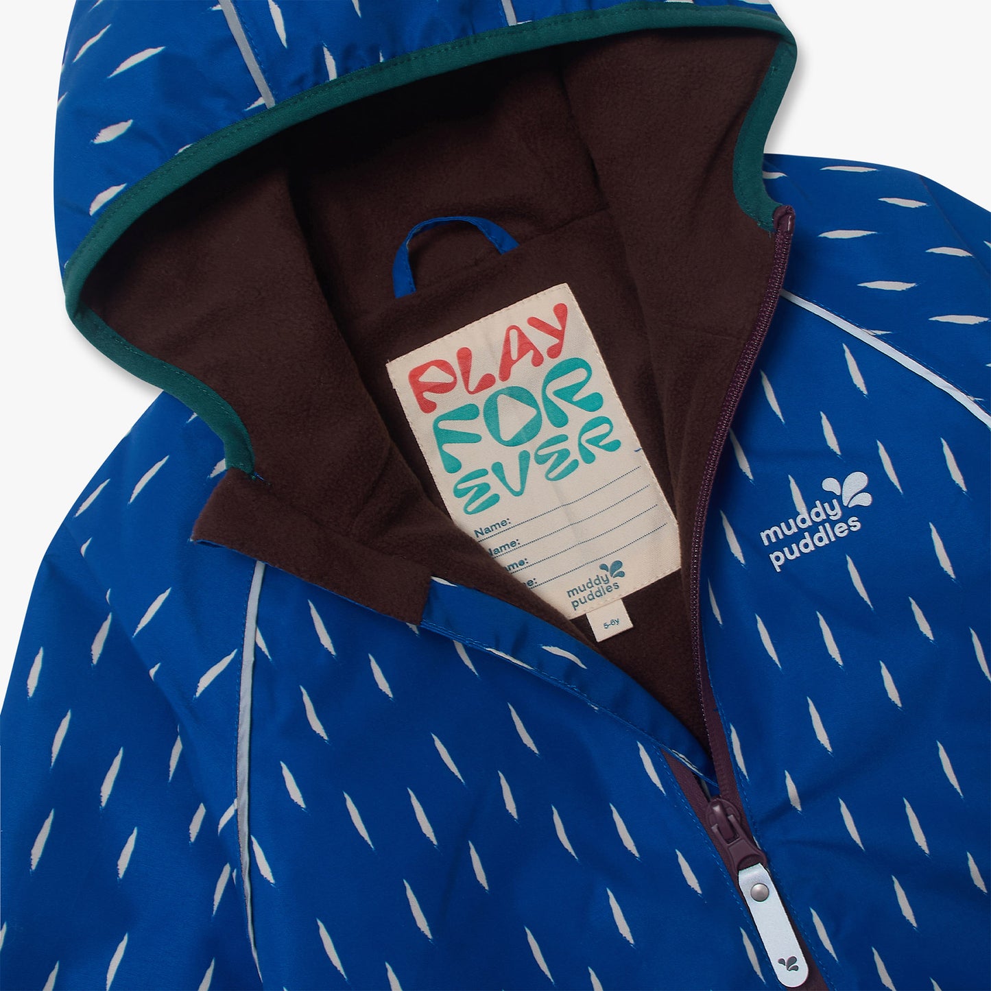 EcoSplash Fleece Lined Waterproof Jacket Blue