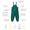 EcoSplash Fleece Lined Waterproof Dungarees Green Cave with adjustable straps, big buckles, side poppers, fleece-lined, elastic waist, stirrups, and eco-friendly waterproof coating for active children.