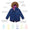 Waterproof Parka Blue Leopard with borg-fleece lined hood, removable faux-fur trim, taped seams, reflective zips, and ultra-warm insulation; perfect for outdoor adventures.