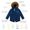 Waterproof Parka Navy: Durable children's winter coat with removable hood, borg-fleece lining, taped seams, reflective details, and eco-friendly, breathable materials. Ideal for wet, cold weather.