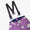 Blizzard Ski Salopettes Lilac Weather feature a cloud-and-lightning print with detachable black elastic suspenders, designed for durable, waterproof outdoor adventures.