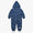 3 in 1 Waterproof Scampsuit Blue Mountains features a durable, waterproof design with a hood, elasticated cuffs, and the Muddy Puddles logo, perfect for outdoor adventures.