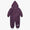 3 in 1 Waterproof Scampsuit Burgundy Animal: A durable children's rain suit with a hood, elasticated cuffs, stirrups, and muddy puddles logo, featuring a vibrant animal print.