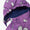 Blizzard Kids Ski Jacket Lilac Weather features a durable, waterproof shell with a white star/sun-print, and a cozy navy fleece-lined hood, perfect for adventurous outdoor play.