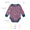Purple Thermal Baby Grow featuring teal trim, white line-drawings, envelope neck, cozy lining, secure poppers, and breathable, machine-washable, soft fabric. Ideal for outdoor adventures.