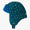 Trapper Hat Green: A durable, water-resistant aviator hat with fold-down ear flaps, featuring a teal shell and bright blue faux-fur lining, ideal for children's outdoor adventures.