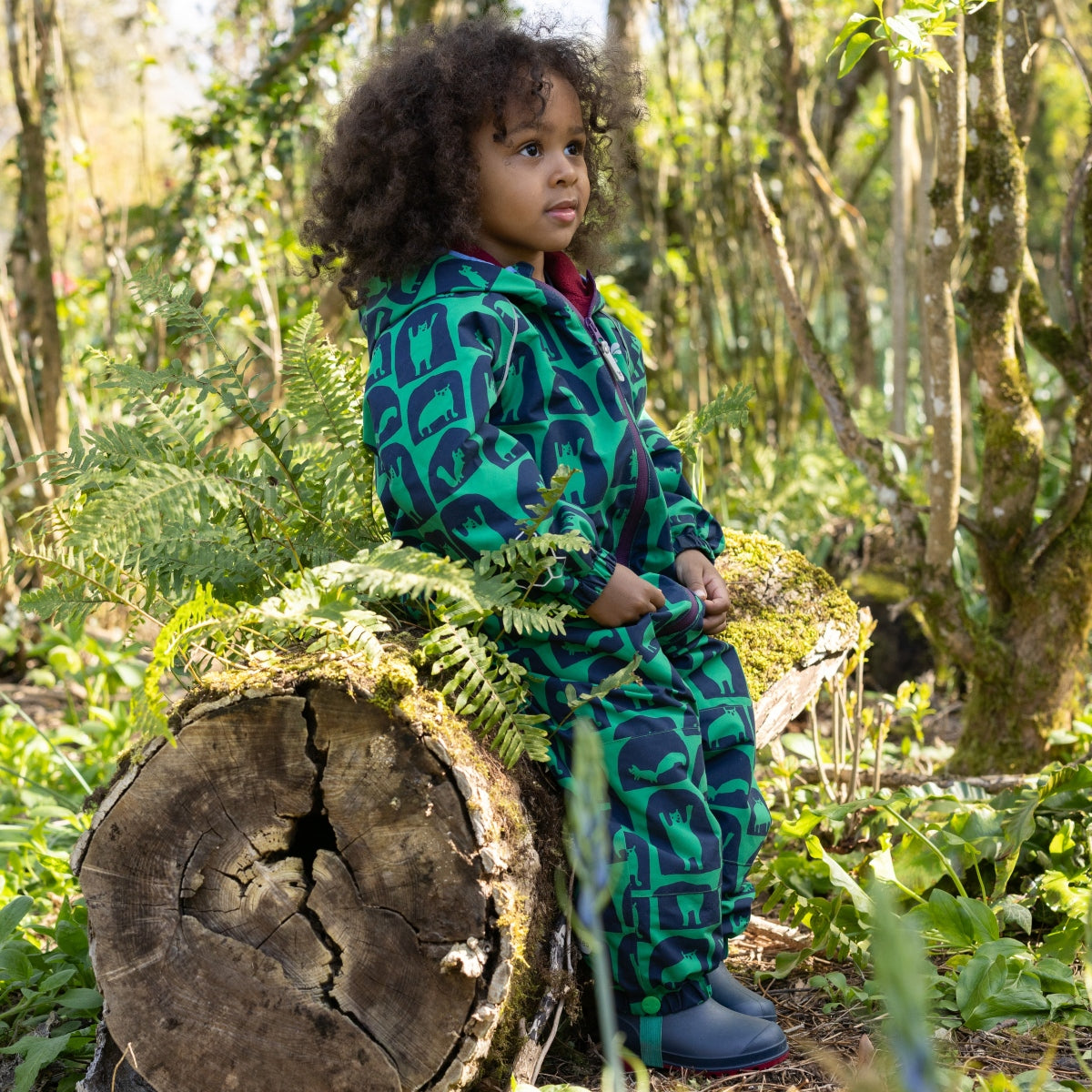 EcoSplash Waterproof Fleece Lined Puddle Suit Green Cave