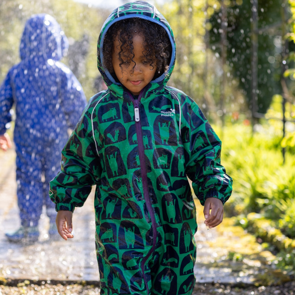 EcoSplash Waterproof Fleece Lined Puddle Suit Green Cave