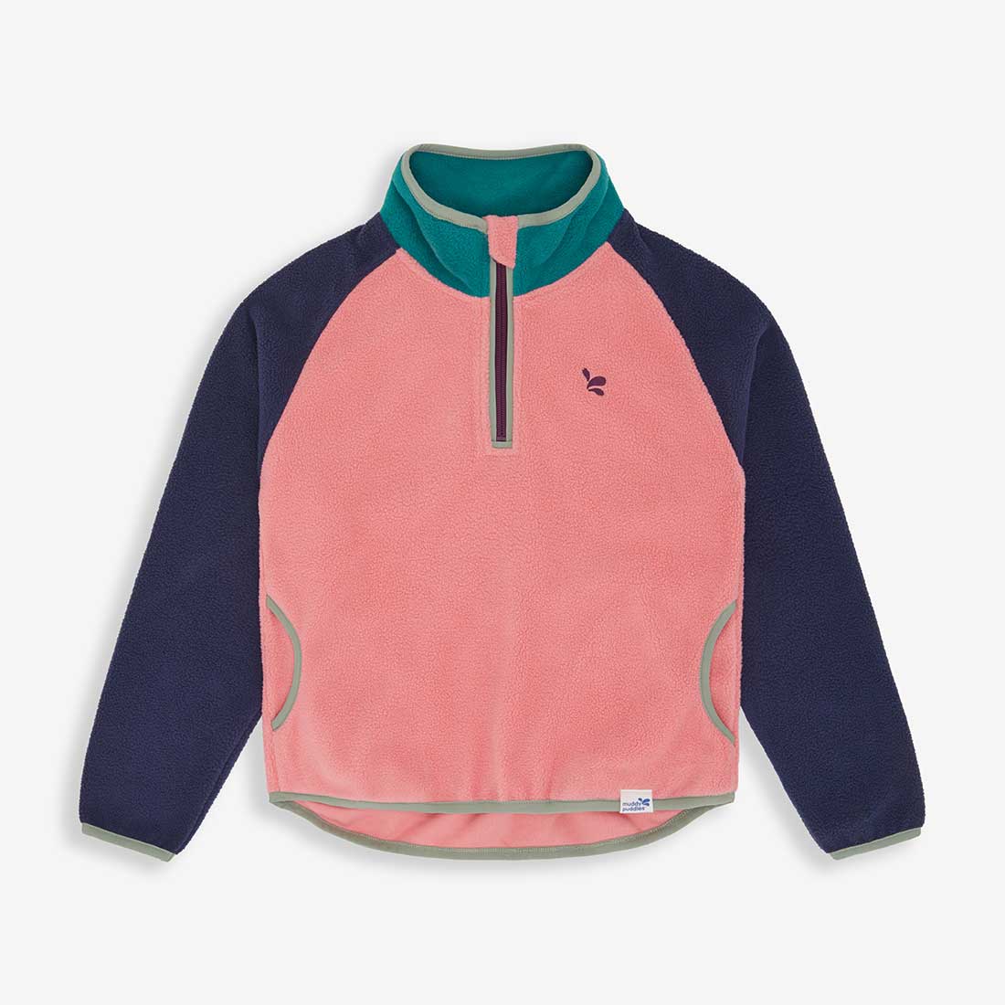 Half Zip Polar Fleece Top Pink