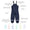 Puddleflex Waterproof Fleece Lined Dungarees Navy with adjustable straps, taped seams, reflective details, and underfoot stirrups for active children. Durable and planet-friendly design.