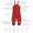 Puddleflex Waterproof Fleece Lined Dungarees Red featuring adjustable straps, reflective strips, and elasticated hems with under-foot stirrups for durability and high visibility.