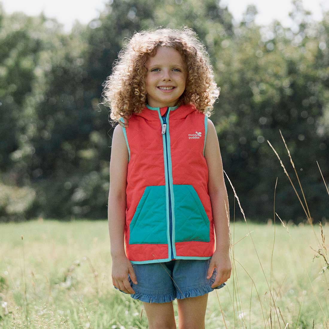 Quilted Colourblock Gilet Pink
