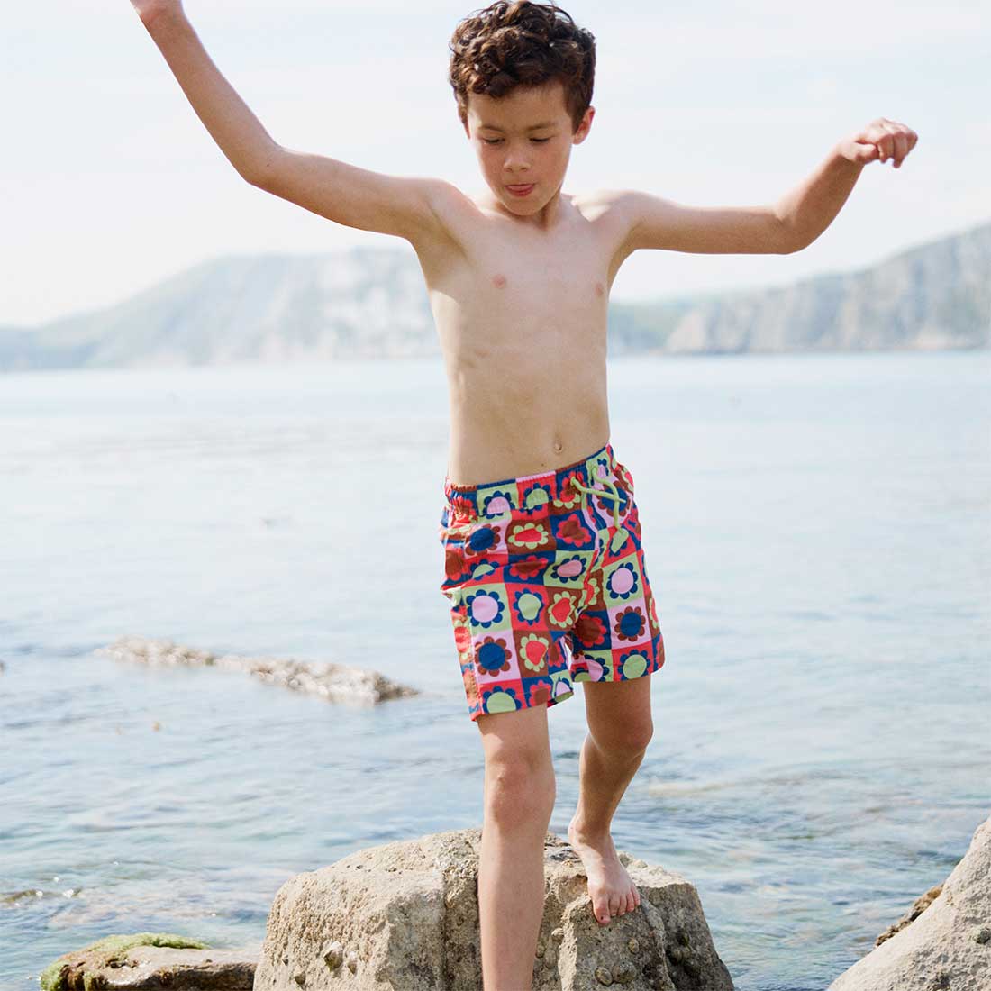 UV Protective Swim Shorts Multi Floral Kids Muddy Puddles