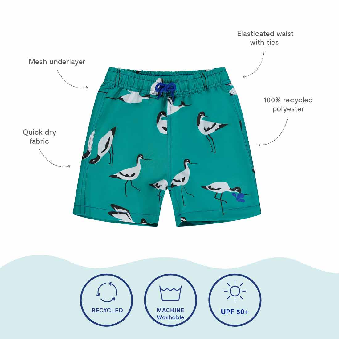 UV Protective Swim Shorts Green