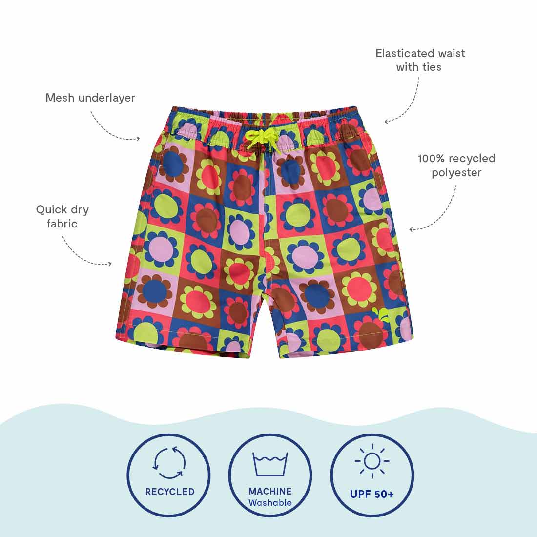 UV Protective Swim Shorts Multi Floral
