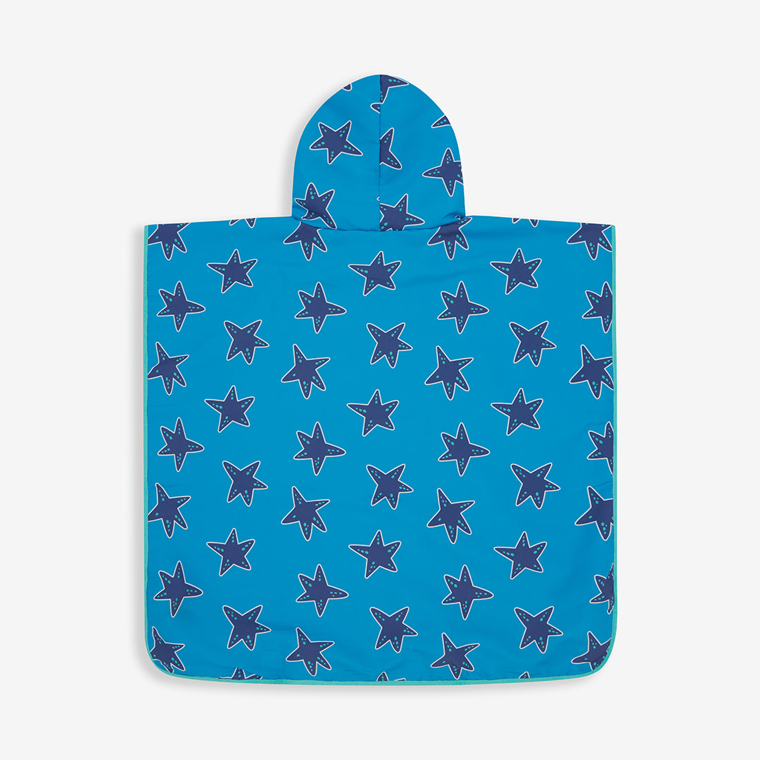 Beach Towel Poncho Blue Starfish