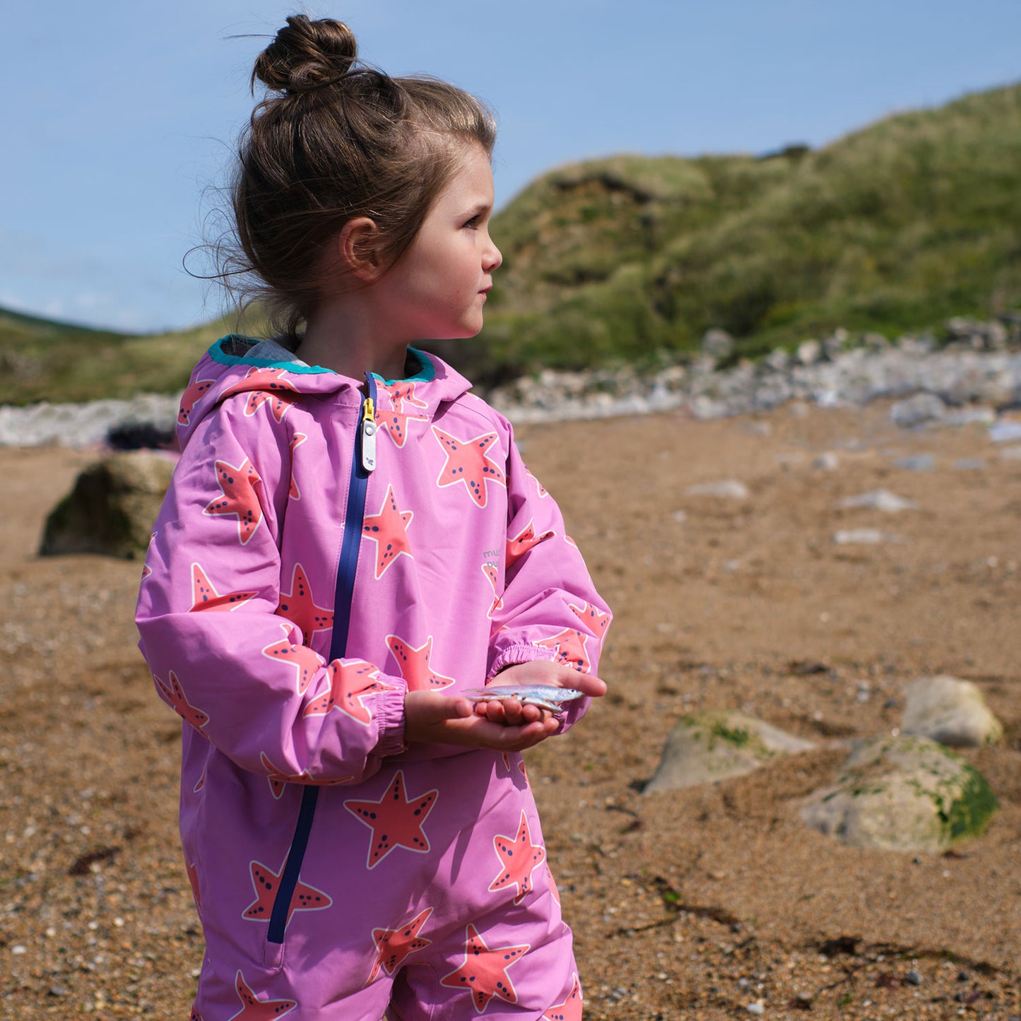 EcoLight Lightweight Waterproof Puddle Suit Pink Starfish