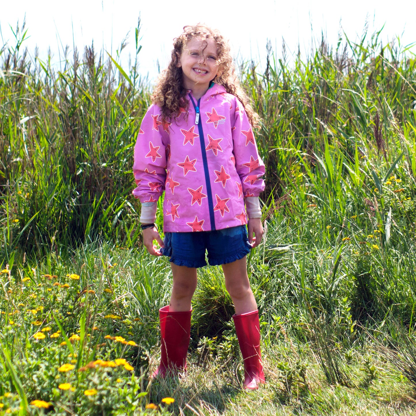 EcoLight Lightweight Waterproof Jacket Pink Starfish