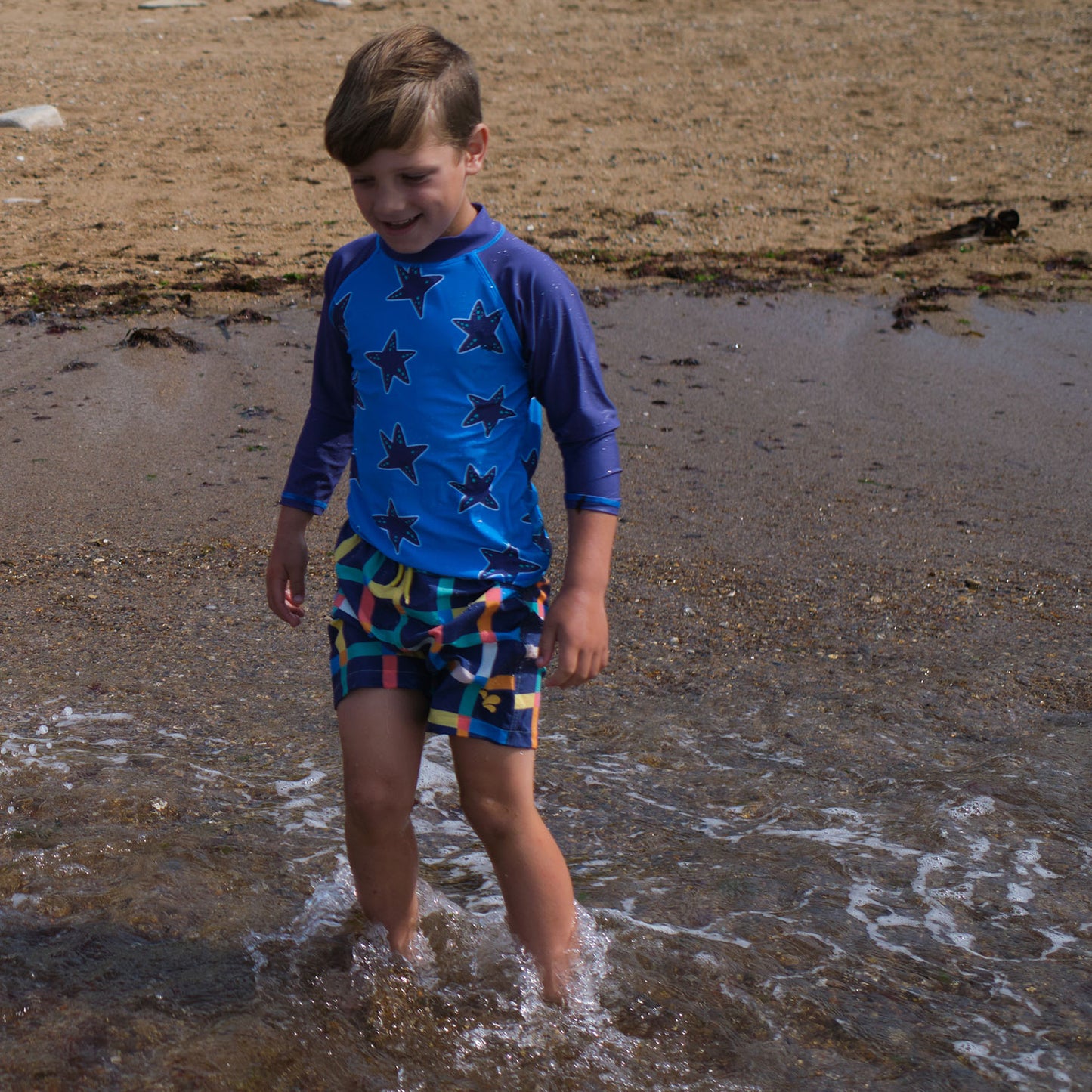 UV Protective Rash Vest Blue Starfish