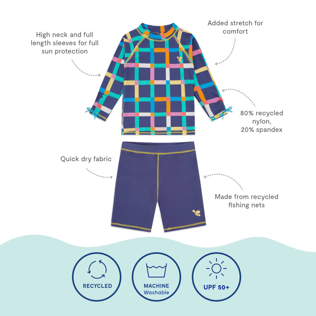 UV Protective Surf Set Multi Check