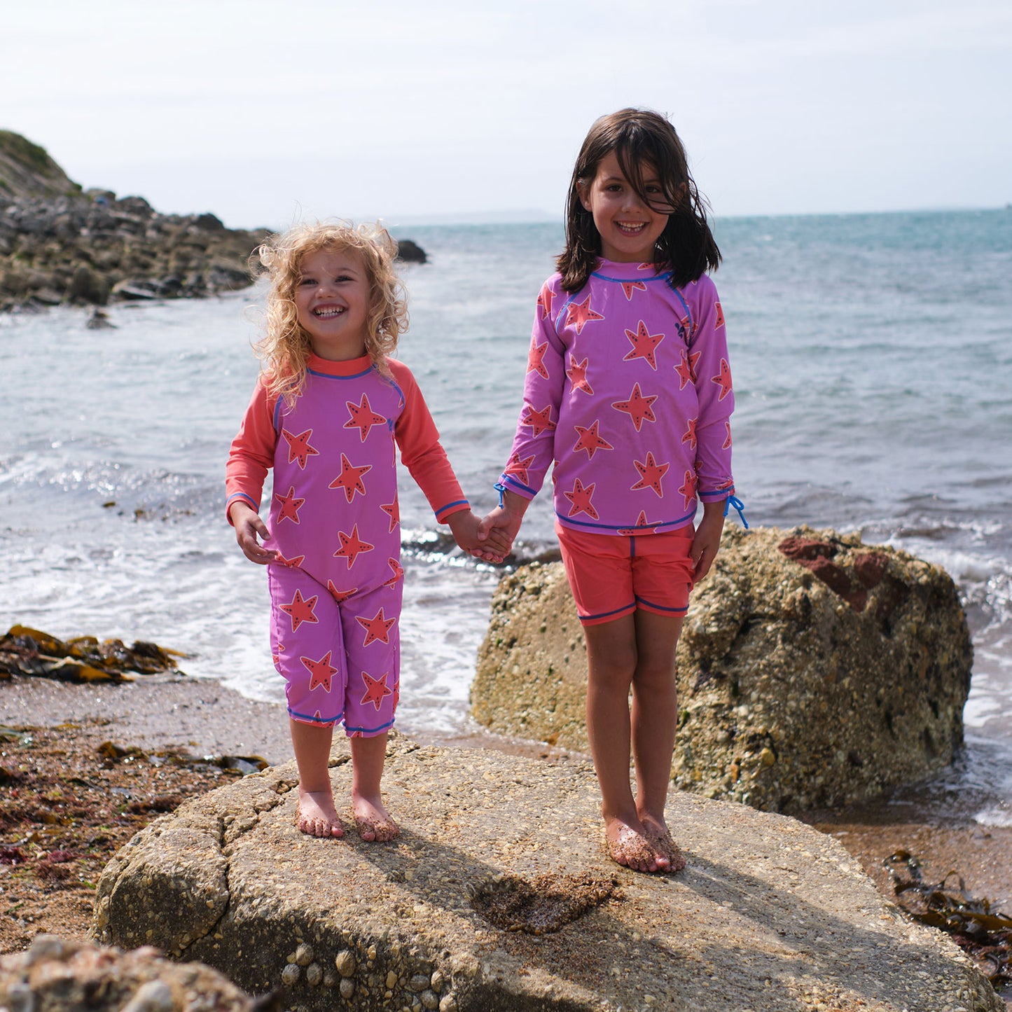 UV Protective Surf Set Pink Starfish