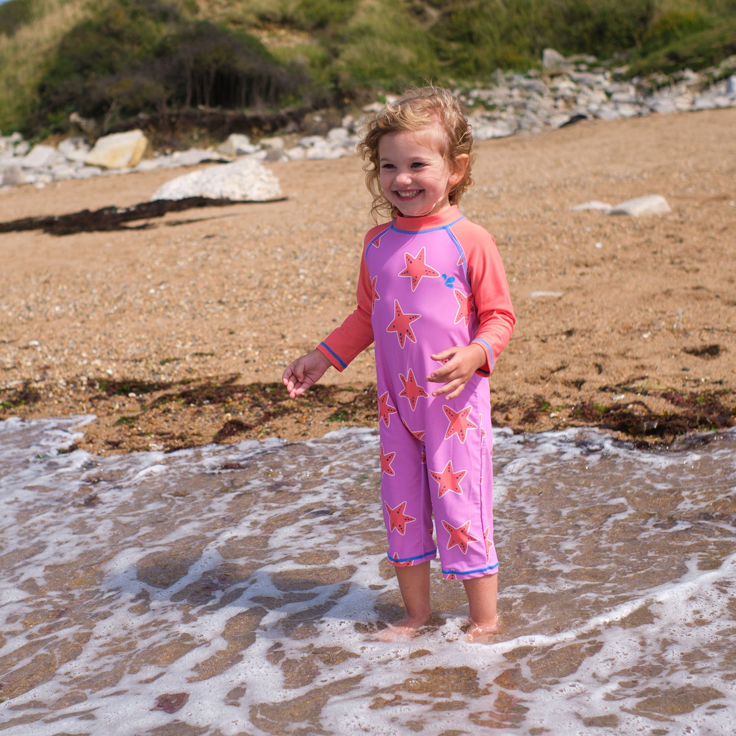 UV Protective Surf Suit Pink Starfish