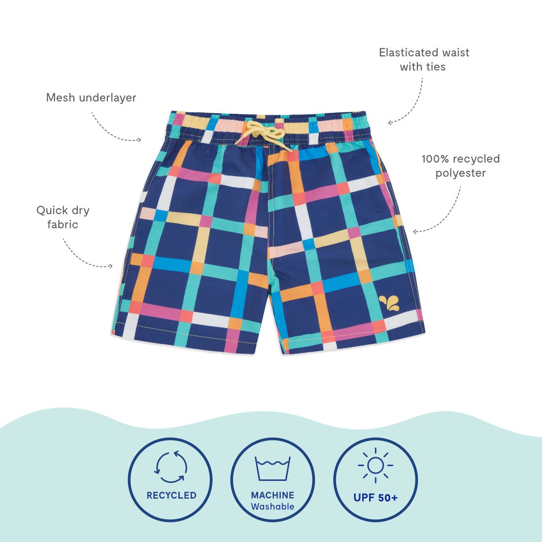 UV Protective Swim Shorts Multi Check