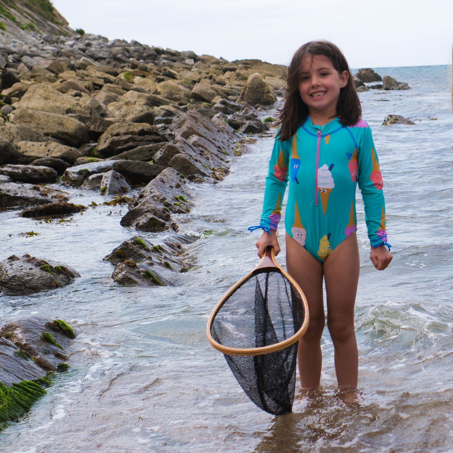 UV Protective Long Sleeve Swimsuit Green Ice Cream