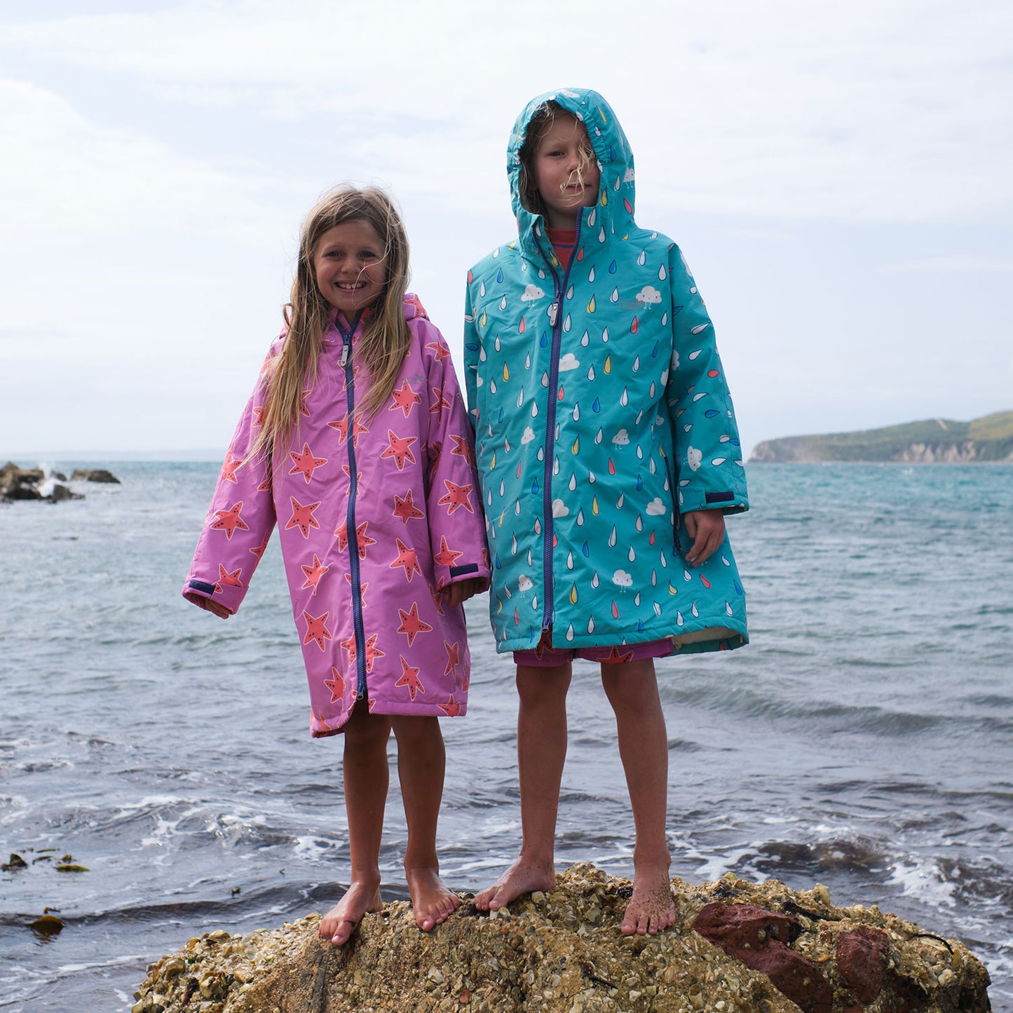 Waterproof Changing Robe Pink Starfish