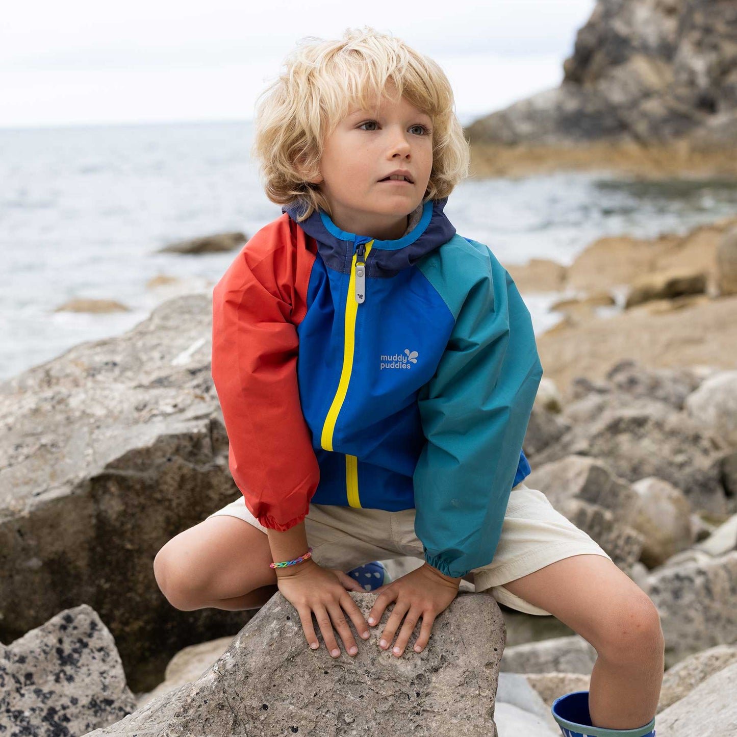 EcoLight Lightweight Waterproof Jacket Blue Colourblock