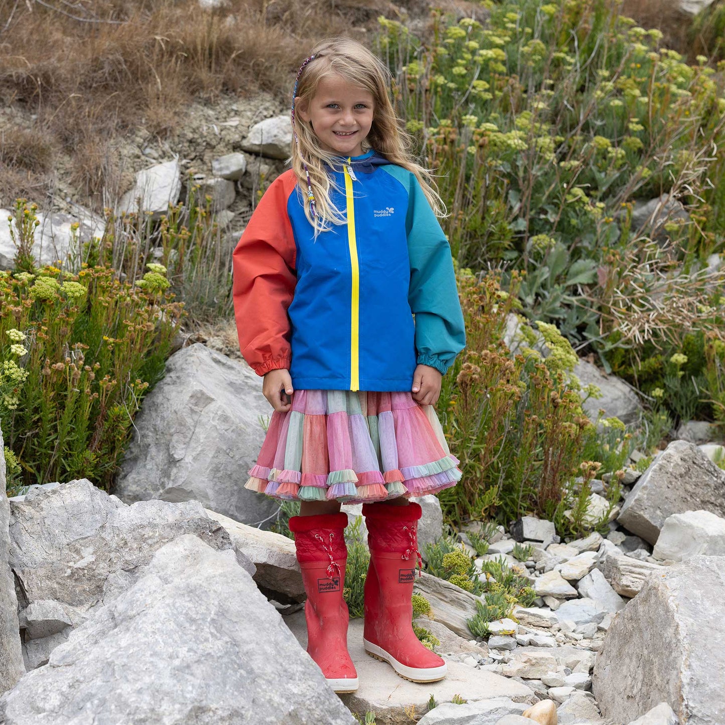 EcoLight Lightweight Waterproof Jacket Blue Colourblock