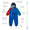 EcoLight Lightweight Waterproof Puddle Suit Blue Colourblock with elasticated hood, durable recycled fabric, waterproof zip, breathable design, taped seams, and eco-friendly coating for outdoor play.