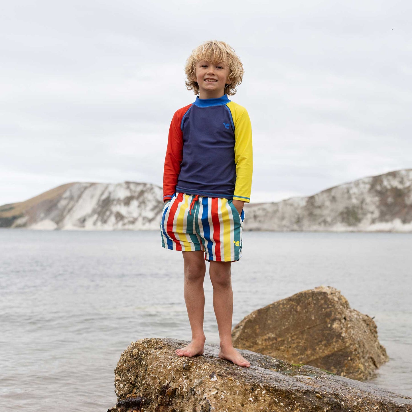 UV Protective Rash Vest Navy Colourblock