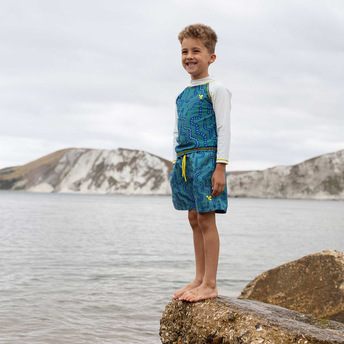 UV Protective Rash Vest Green Snake